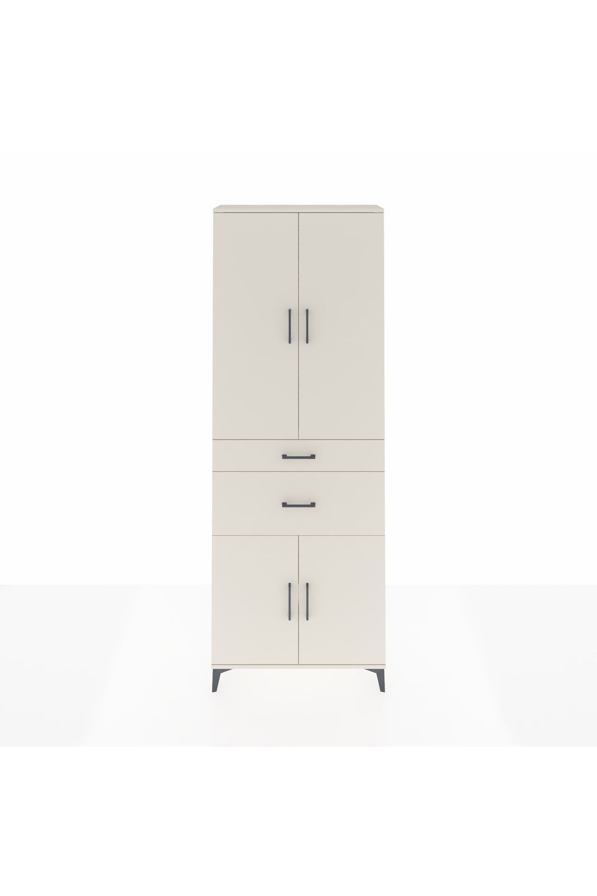 Arges Dolap 4 Raflı 2 Çekmeceli 4 Kapaklı 88x30x243 - S33M073V1A
