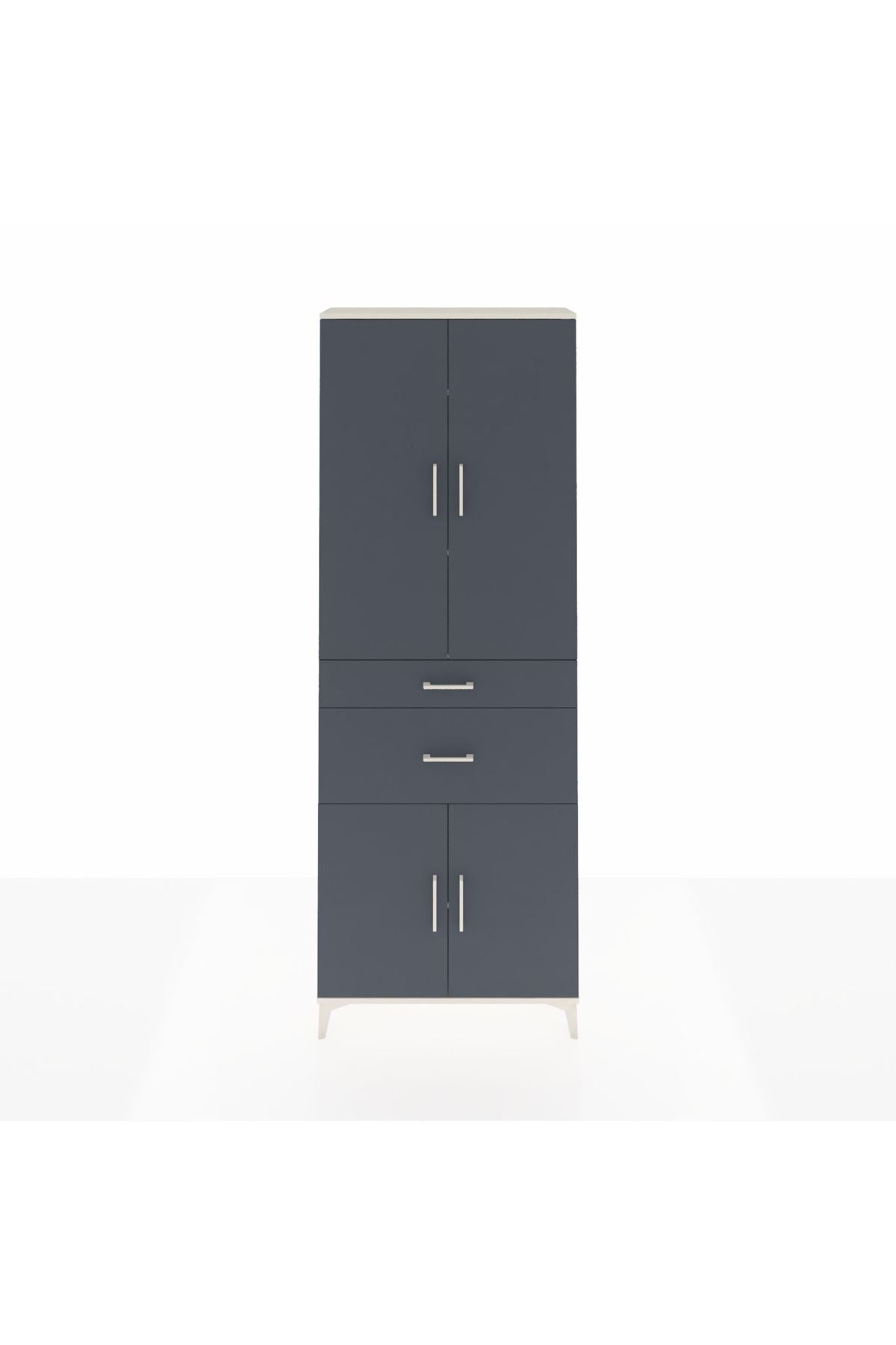 Arges Dolap 4 Raflı 2 Çekmeceli 4 Kapaklı 88x30x243 - S33M073V2A