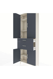 Arges Dolap 4 Raflı 2 Çekmeceli 4 Kapaklı 88x30x243 - S33M073V2A