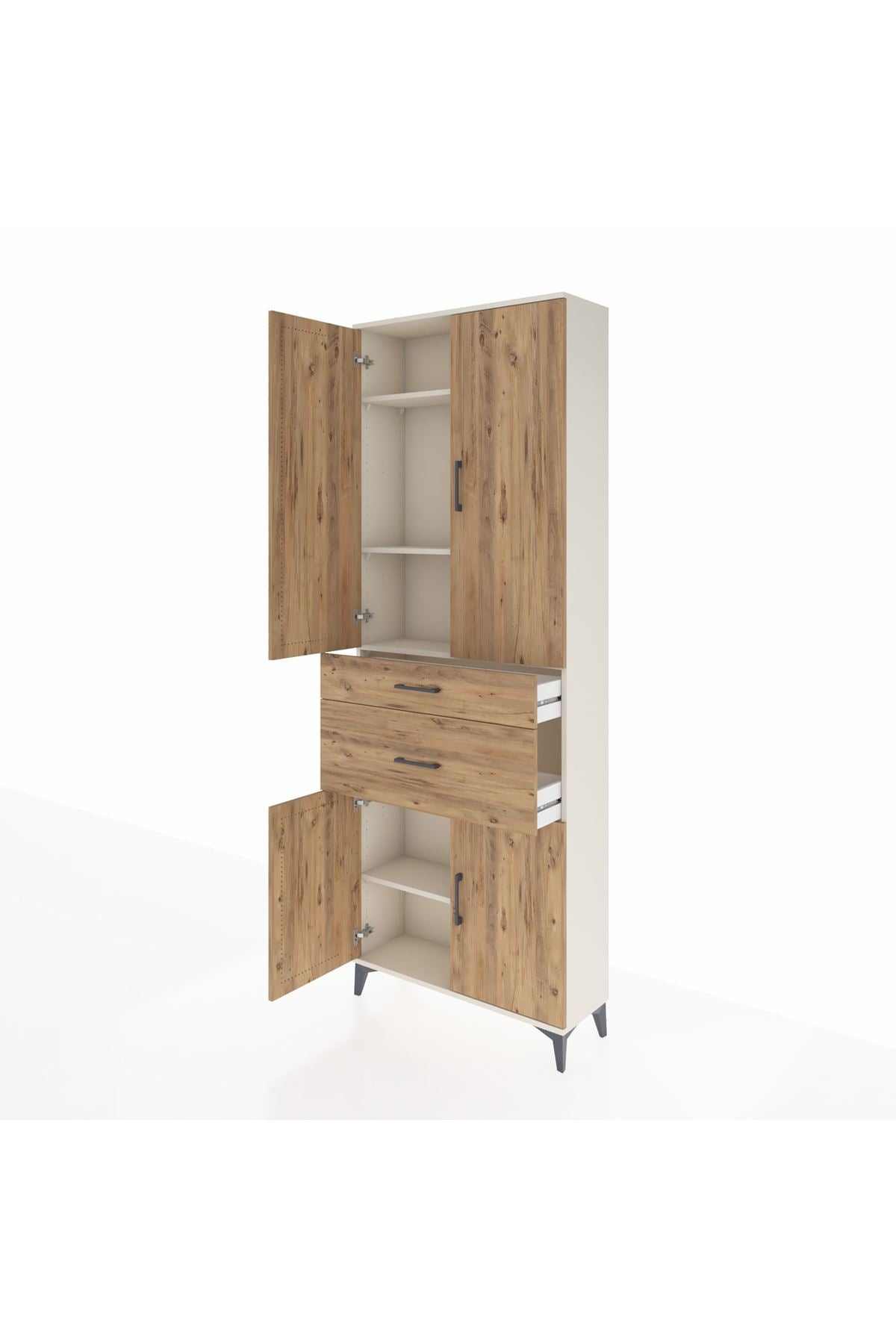 Arges Dolap 4 Raflı 2 Çekmeceli 4 Kapaklı 88x30x243 - S33M073V3A