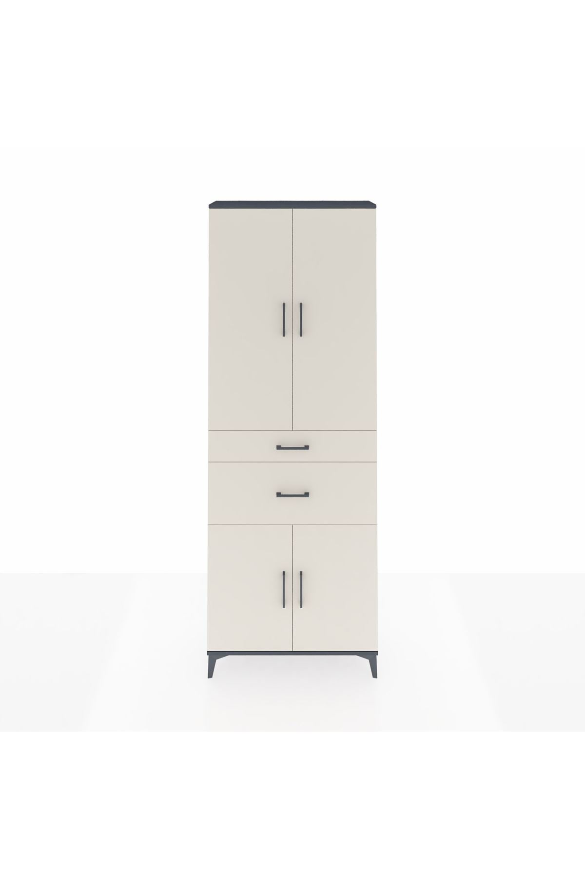 Arges Dolap 4 Raflı 2 Çekmeceli 4 Kapaklı 88x30x243 - S33M073V4A