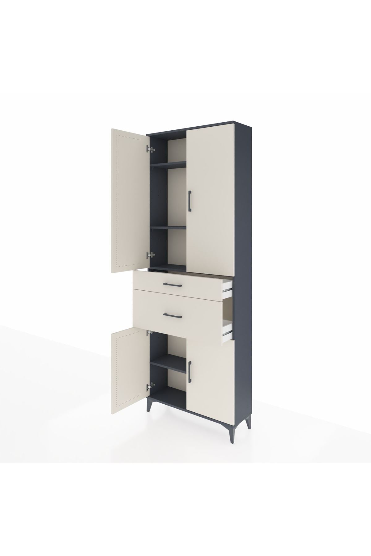 Arges Dolap 4 Raflı 2 Çekmeceli 4 Kapaklı 88x30x243 - S33M073V4A