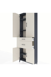 Arges Dolap 4 Raflı 2 Çekmeceli 4 Kapaklı 88x30x243 - S33M073V4A