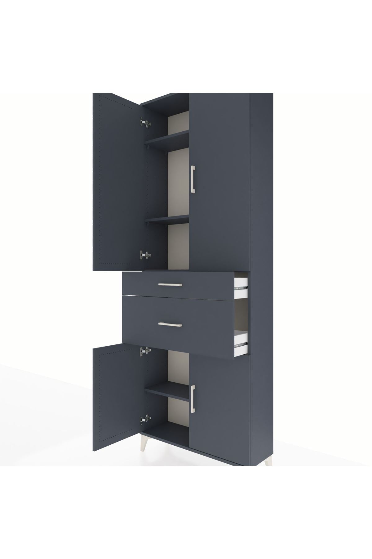 Arges Dolap 4 Raflı 2 Çekmeceli 4 Kapaklı 88x30x243 - S33M073V5A
