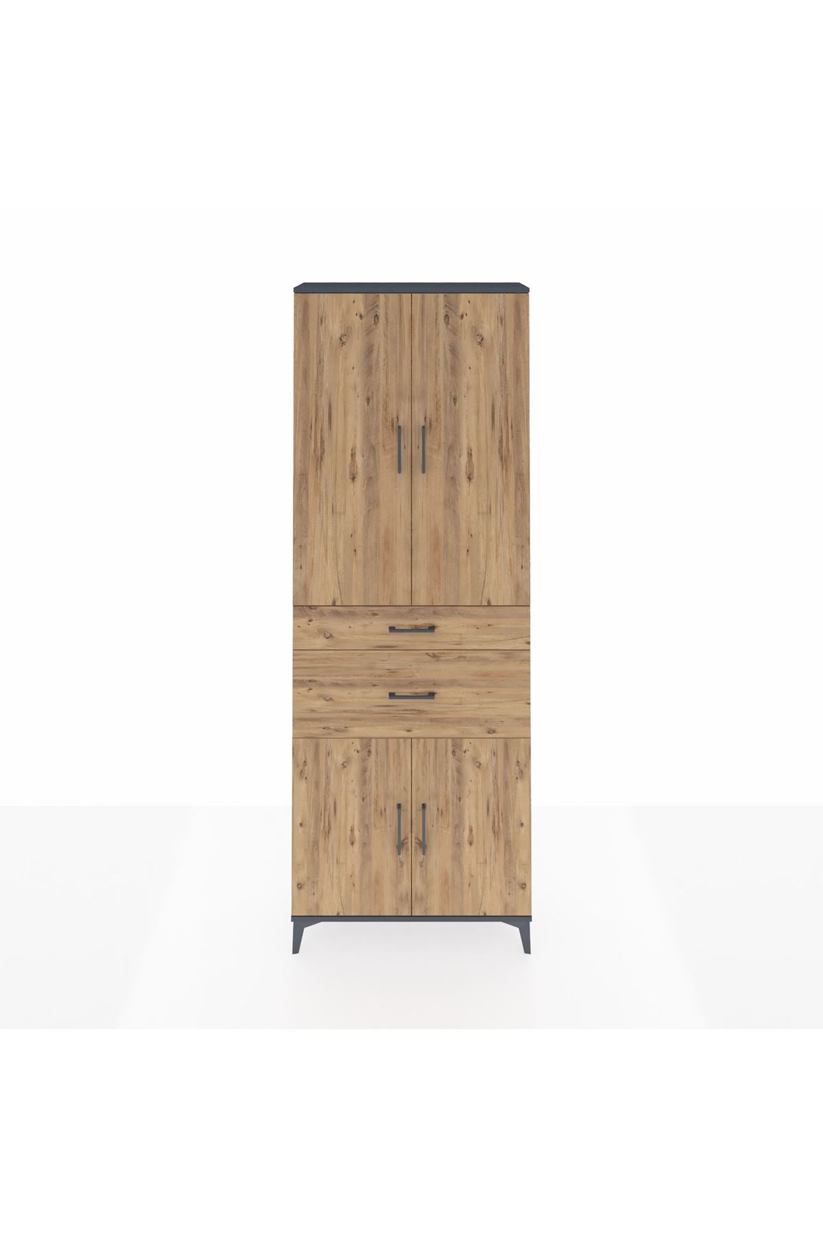 Arges Dolap 4 Raflı 2 Çekmeceli 4 Kapaklı 88x30x243 - S33M073V6A