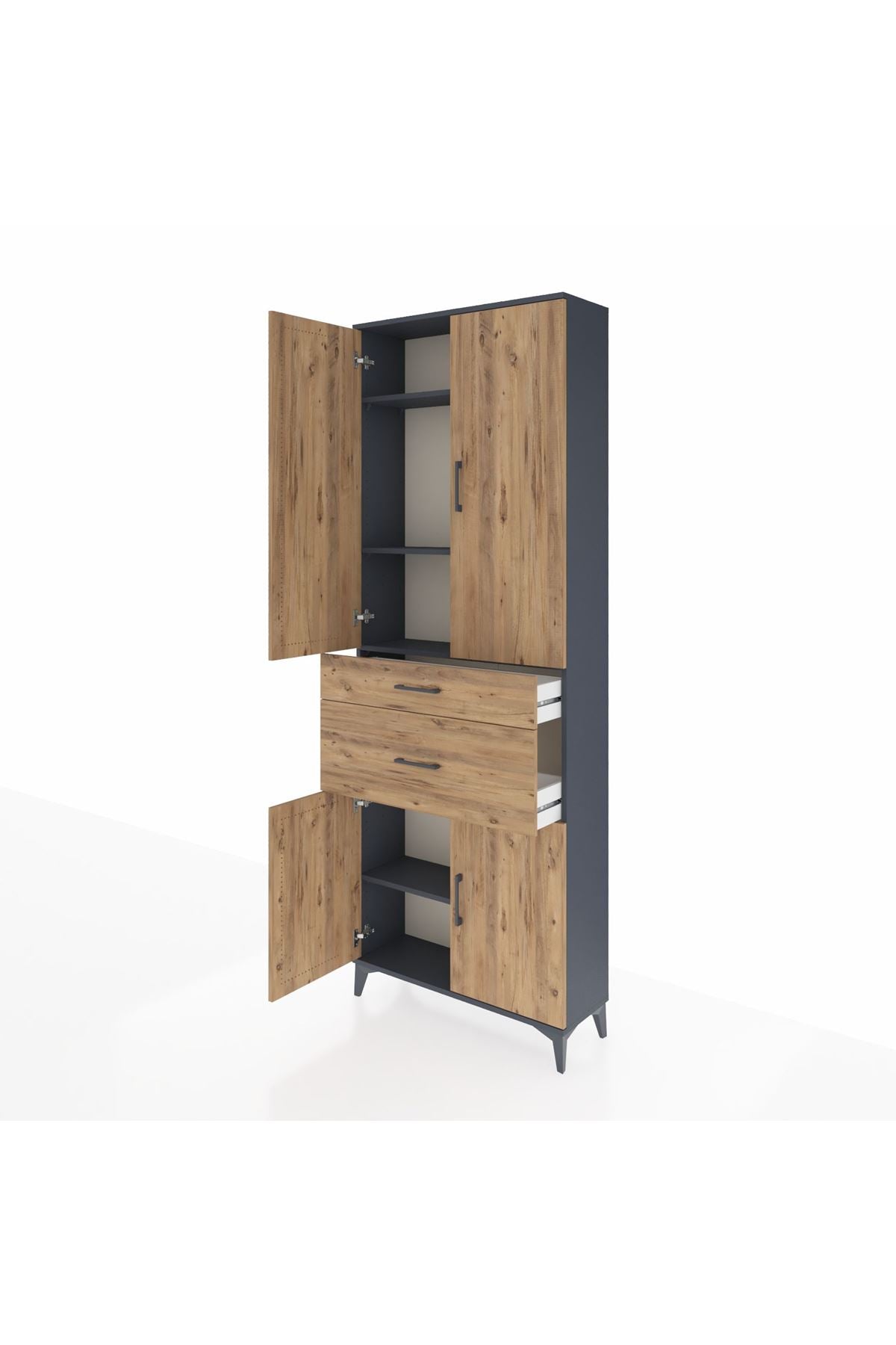 Arges Dolap 4 Raflı 2 Çekmeceli 4 Kapaklı 88x30x243 - S33M073V6A