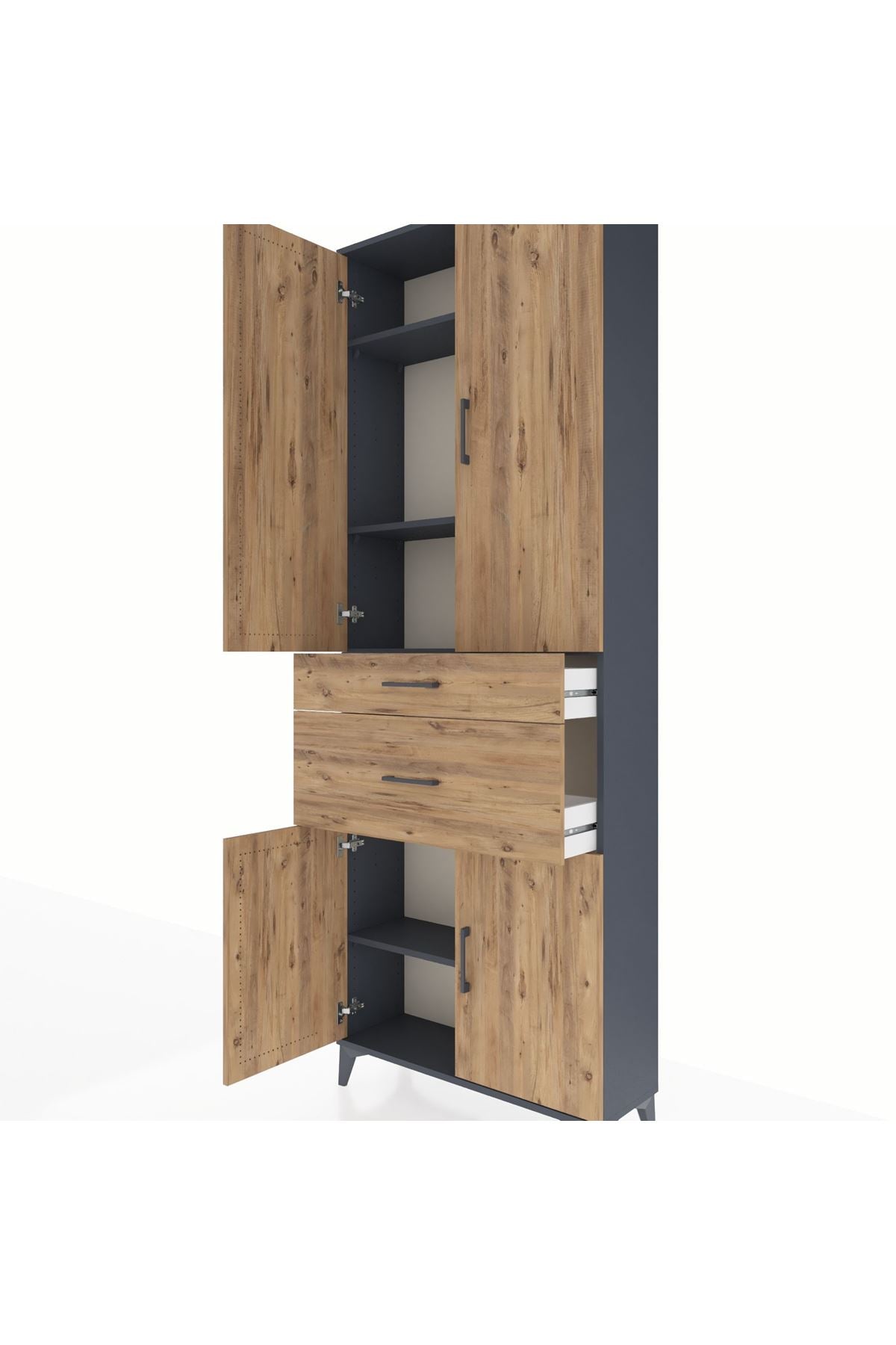 Arges Dolap 4 Raflı 2 Çekmeceli 4 Kapaklı 88x30x243 - S33M073V6A