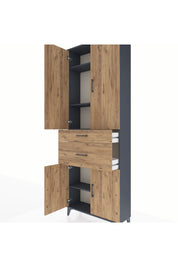 Arges Dolap 4 Raflı 2 Çekmeceli 4 Kapaklı 88x30x243 - S33M073V6A