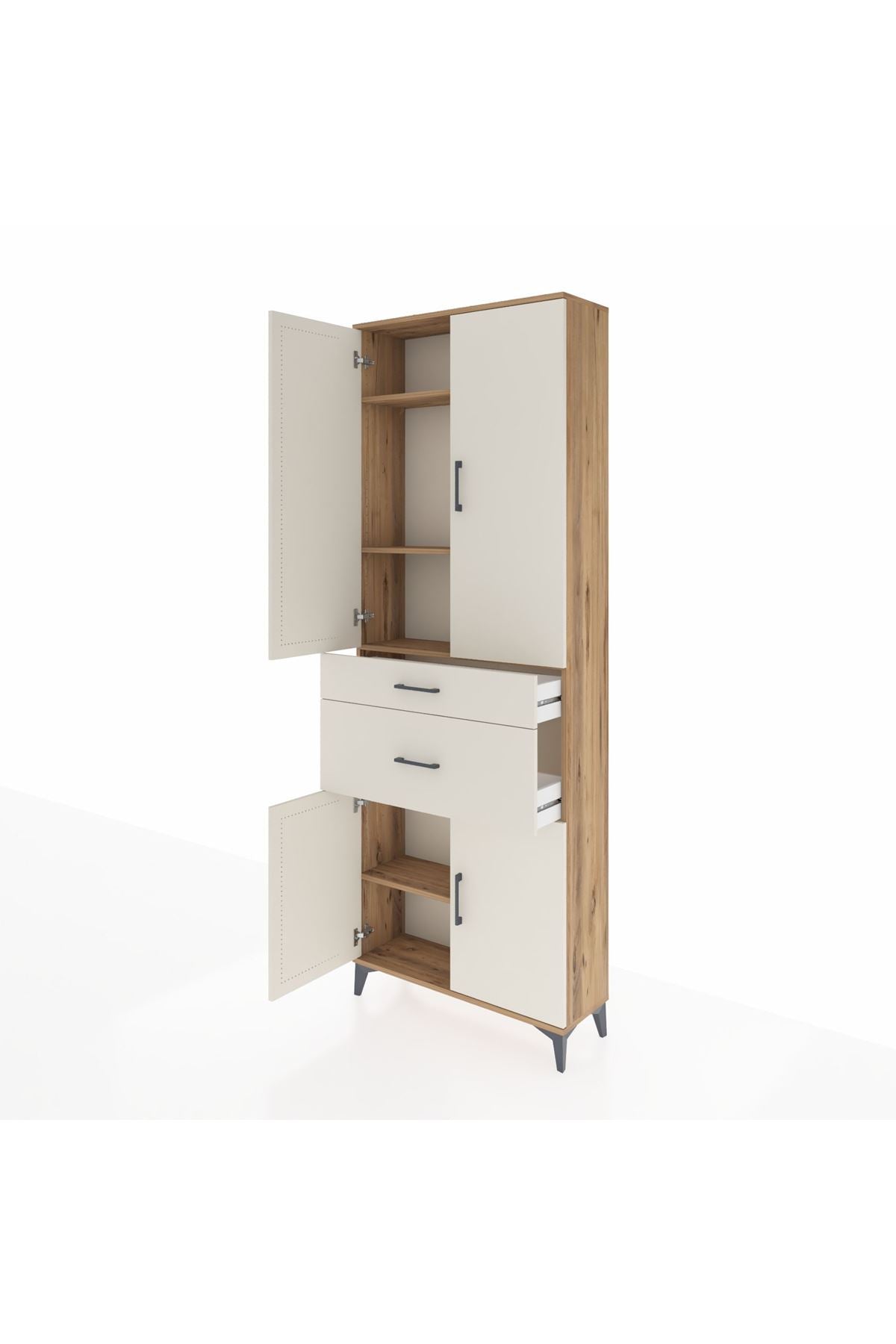 Arges Dolap 4 Raflı 2 Çekmeceli 4 Kapaklı 88x30x243 - S33M073V7A