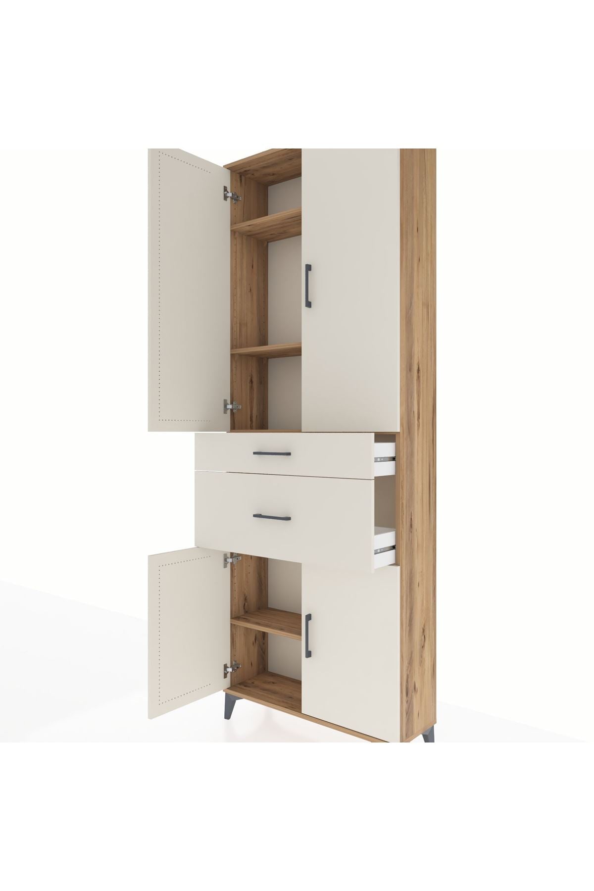 Arges Dolap 4 Raflı 2 Çekmeceli 4 Kapaklı 88x30x243 - S33M073V7A