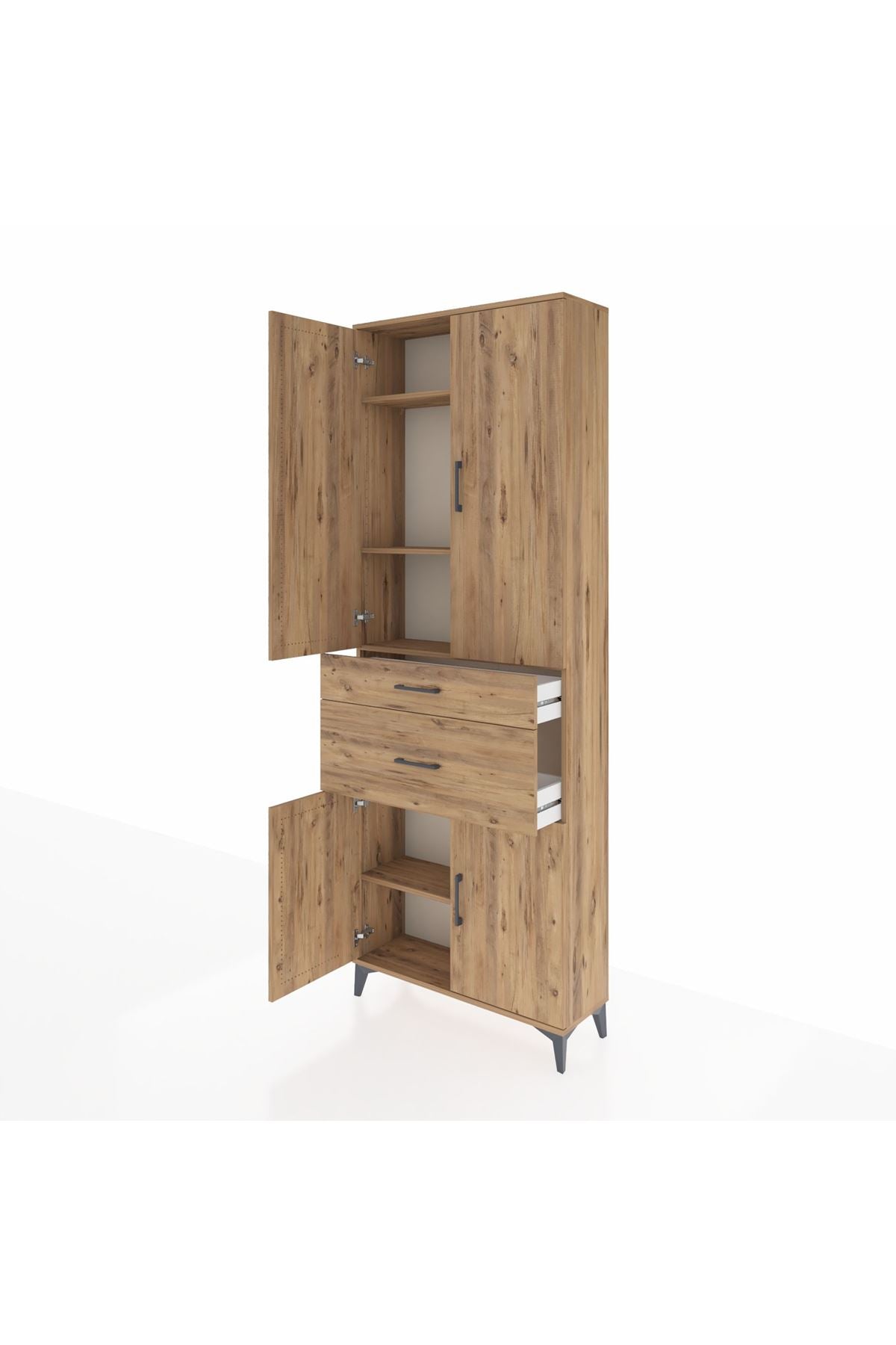 Arges Dolap 4 Raflı 2 Çekmeceli 4 Kapaklı 88x30x243 - S33M073V9A