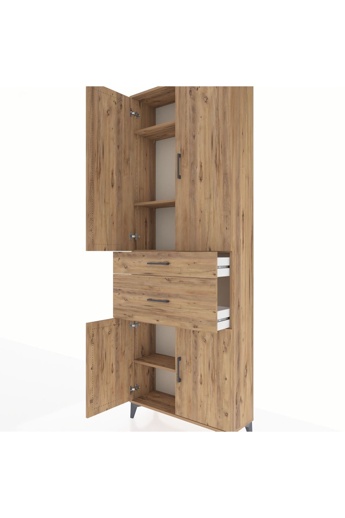 Arges Dolap 4 Raflı 2 Çekmeceli 4 Kapaklı 88x30x243 - S33M073V9A