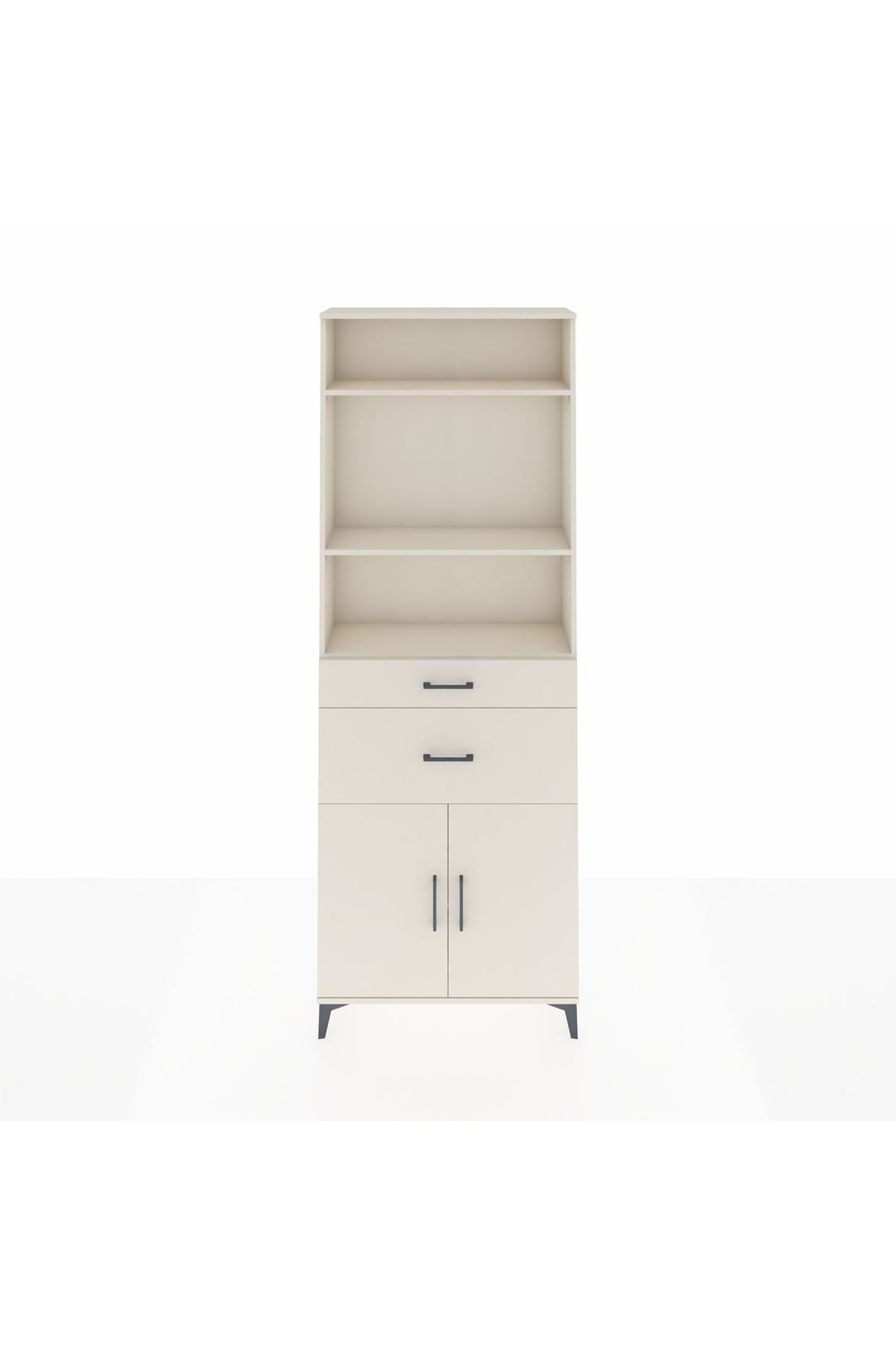Arges Dolap 4 Raflı 2 Çekmeceli 2 Kapaklı 88x30x243 - S33M074V1A
