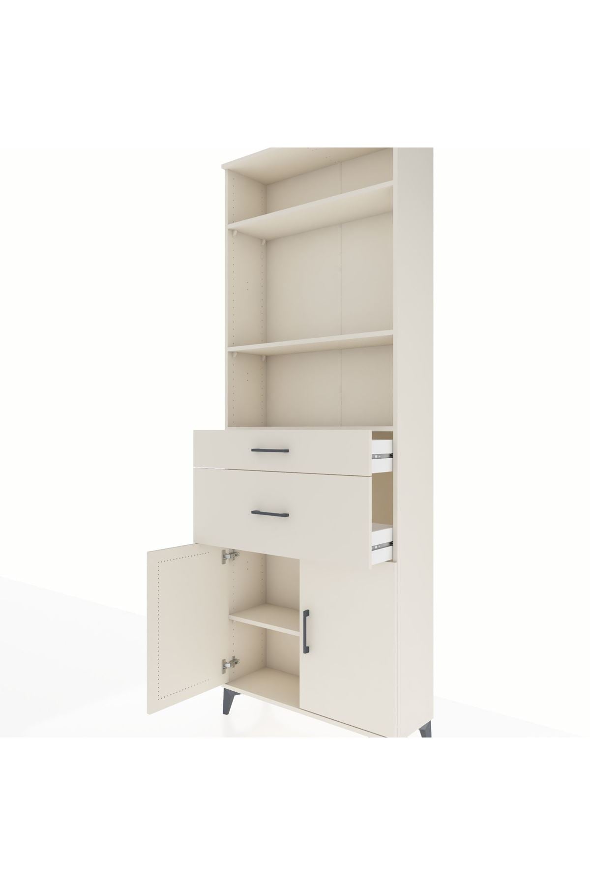 Arges Dolap 4 Raflı 2 Çekmeceli 2 Kapaklı 88x30x243 - S33M074V1A
