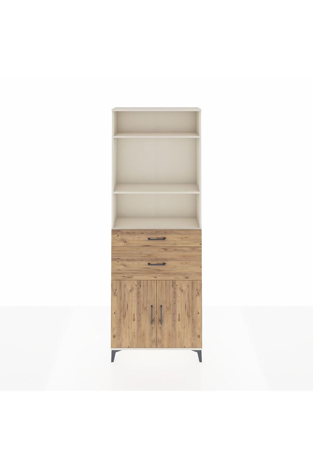 Arges Dolap 4 Raflı 2 Çekmeceli 2 Kapaklı 88x30x243 - S33M074V3A