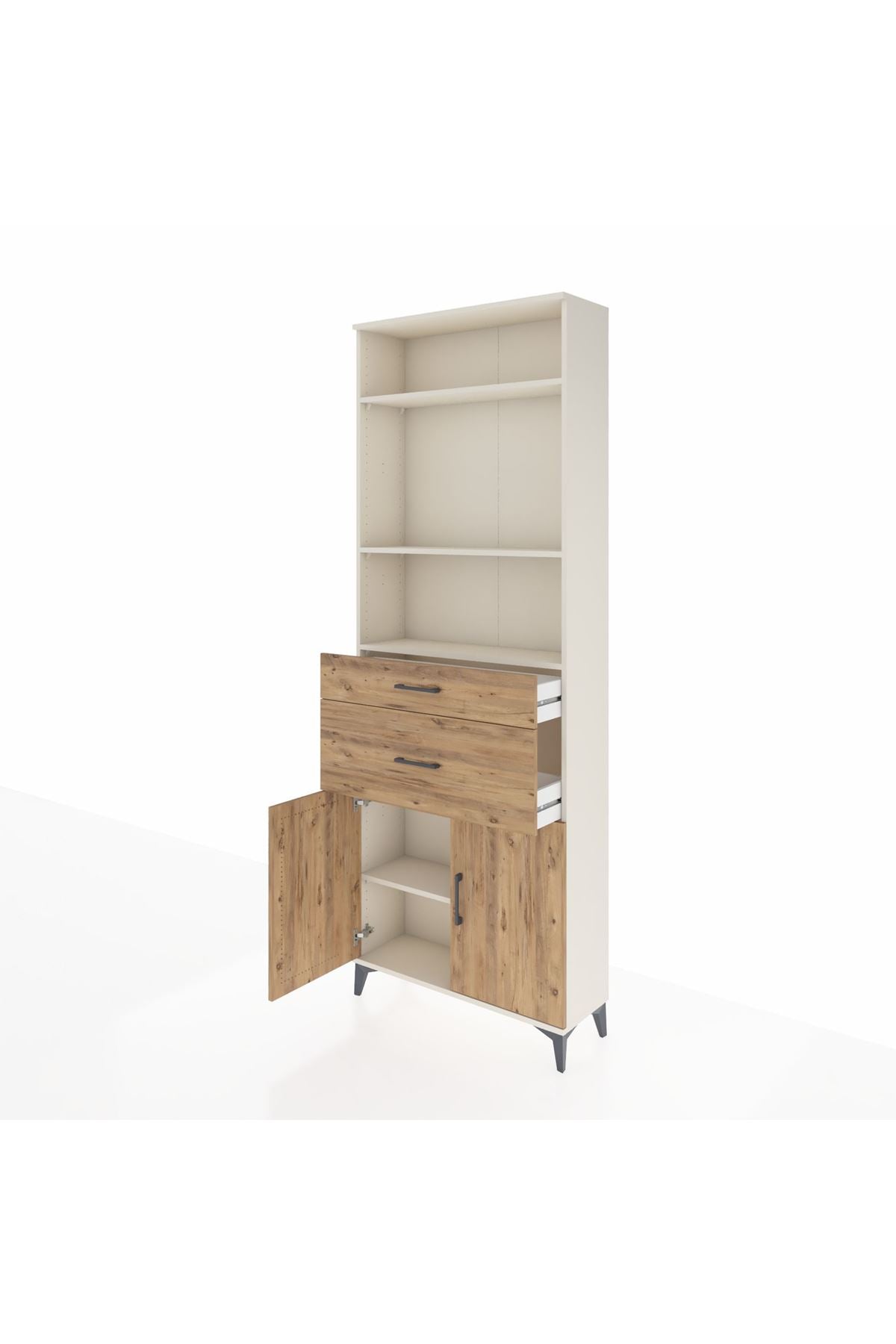 Arges Dolap 4 Raflı 2 Çekmeceli 2 Kapaklı 88x30x243 - S33M074V3A