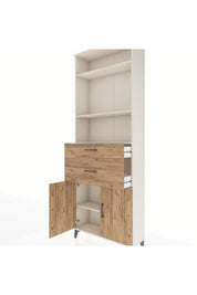 Arges Dolap 4 Raflı 2 Çekmeceli 2 Kapaklı 88x30x243 - S33M074V3A