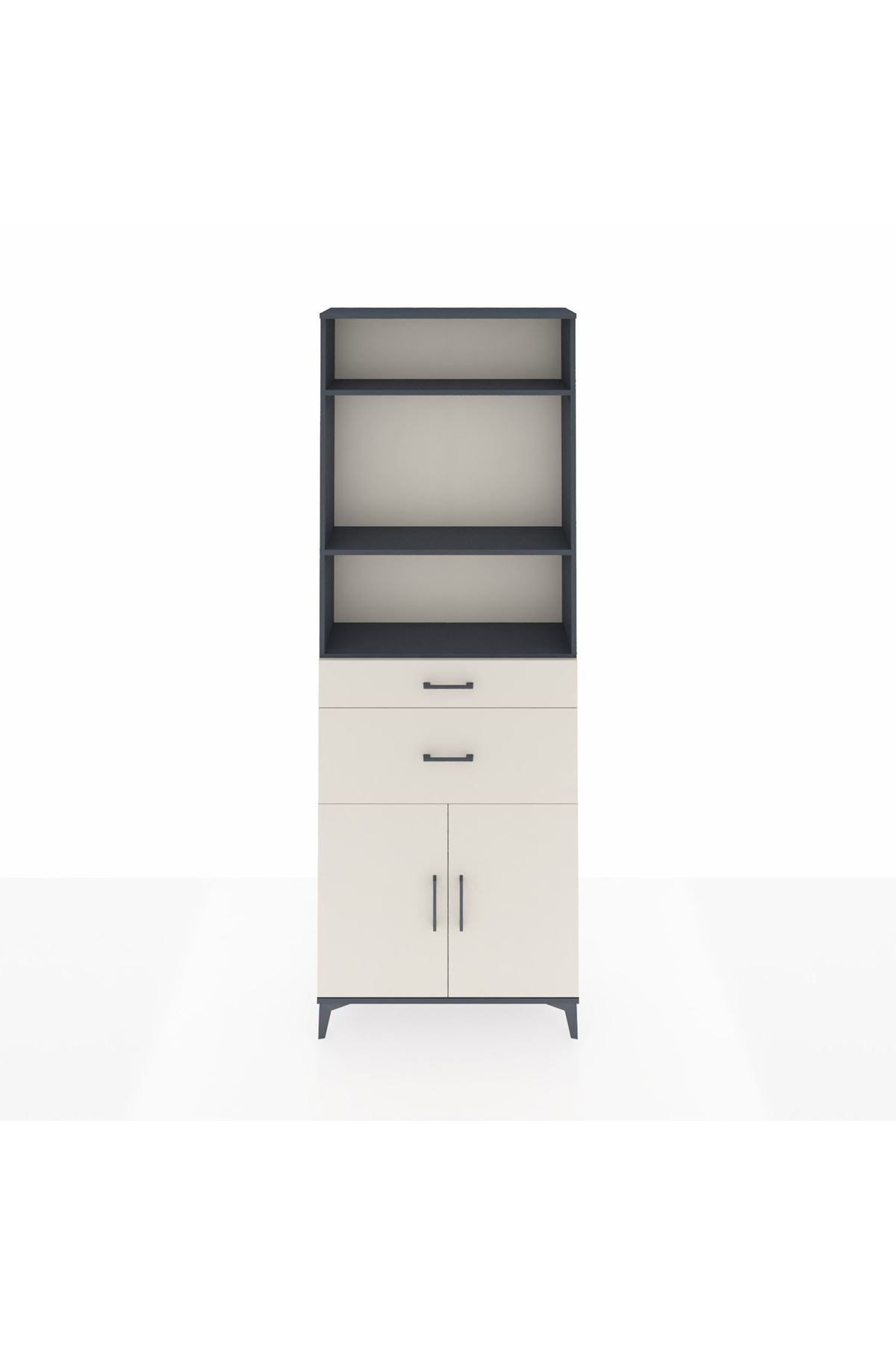 Arges Dolap 4 Raflı 2 Çekmeceli 2 Kapaklı 88x30x243 - S33M074V4A