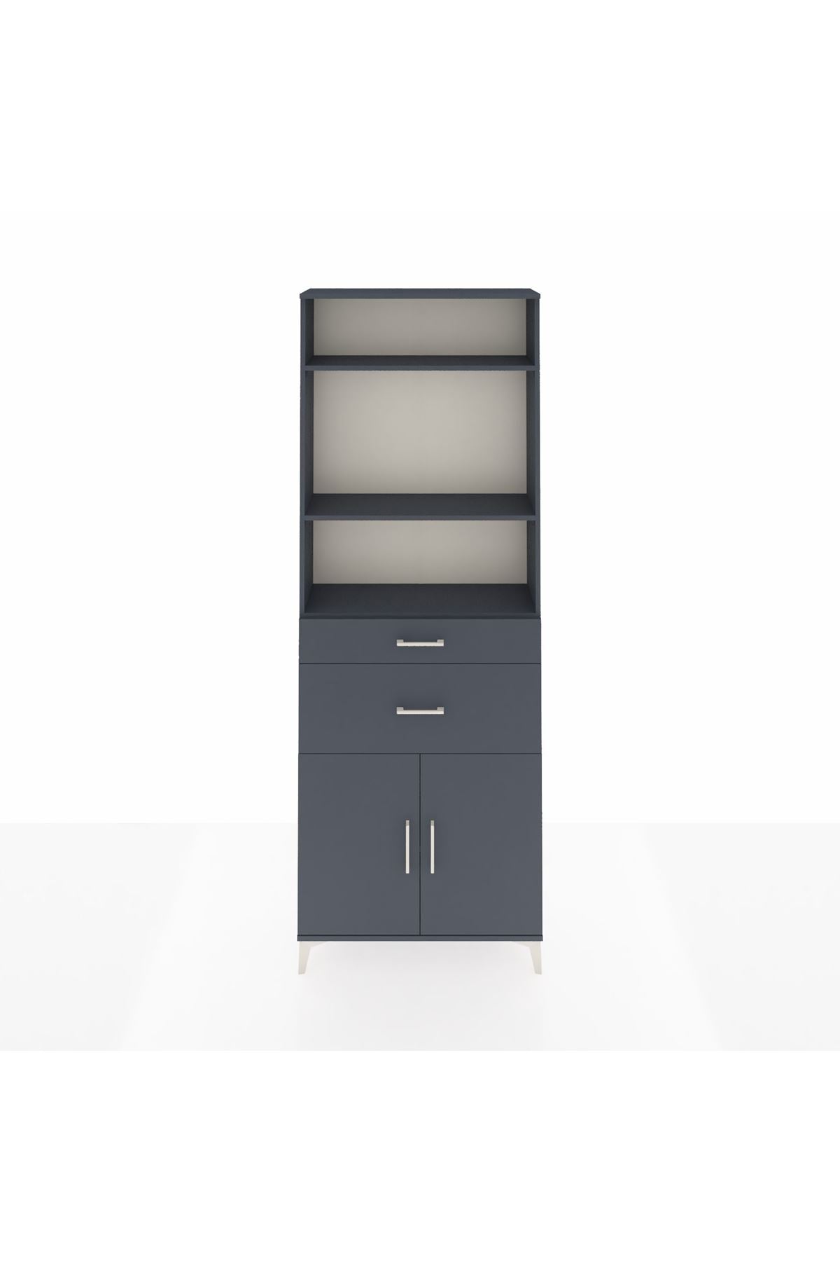Arges Dolap 4 Raflı 2 Çekmeceli 2 Kapaklı 88x30x243 - S33M074V5A