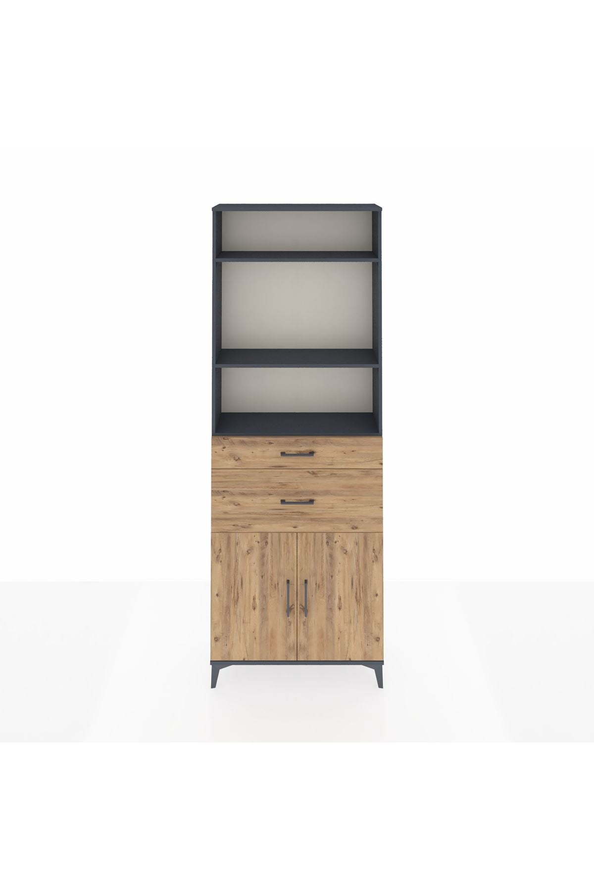 Arges Dolap 4 Raflı 2 Çekmeceli 2 Kapaklı 88x30x243 - S33M074V6A