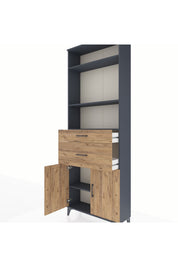 Arges Dolap 4 Raflı 2 Çekmeceli 2 Kapaklı 88x30x243 - S33M074V6A