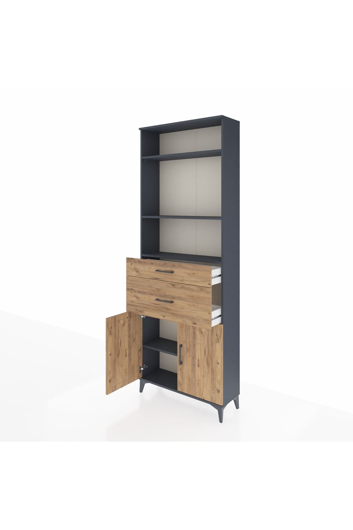 Arges Dolap 4 Raflı 2 Çekmeceli 2 Kapaklı 88x30x243 - S33M074V6A