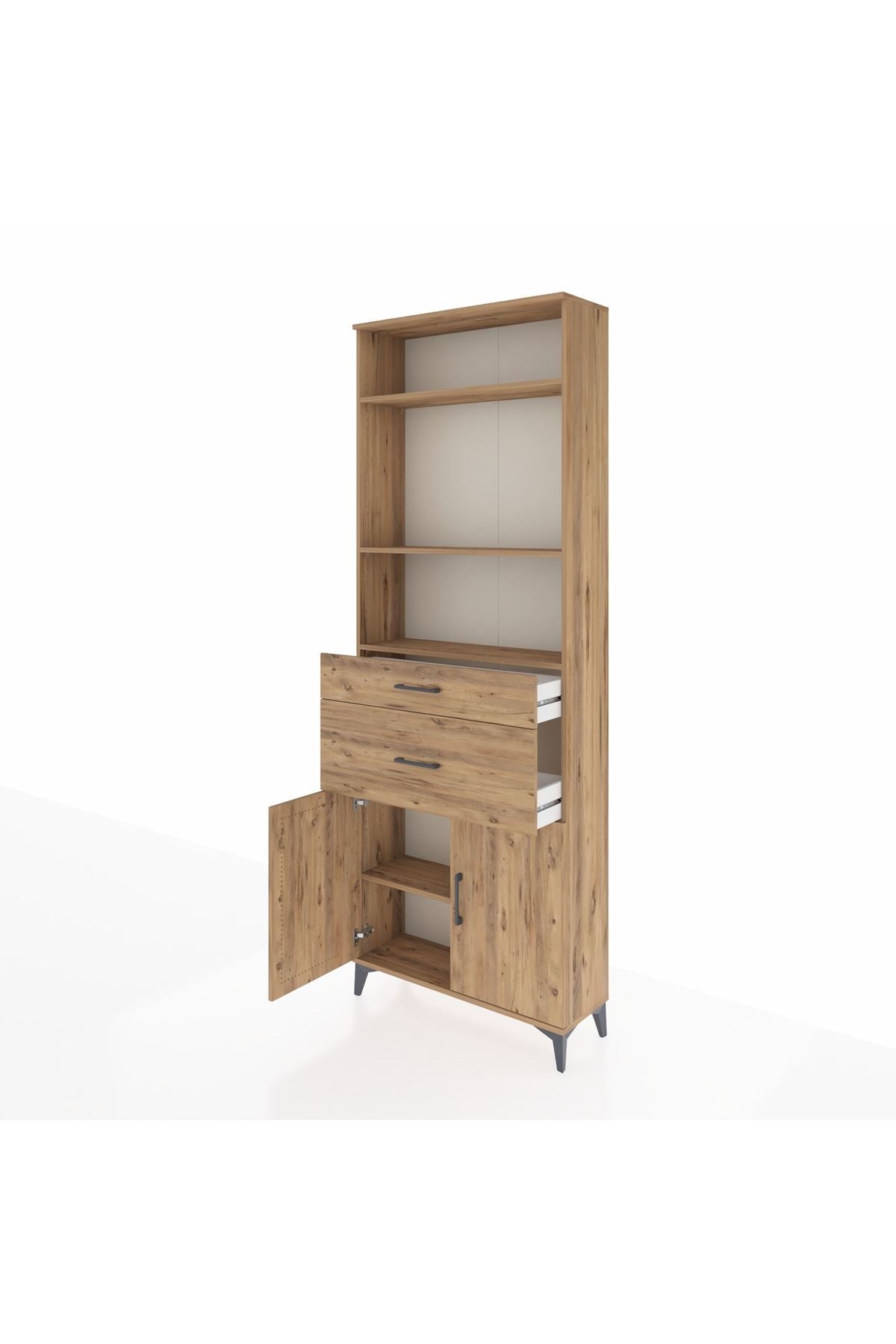 Arges Dolap 4 Raflı 2 Çekmeceli 2 Kapaklı 88x30x243 - S33M074V9A