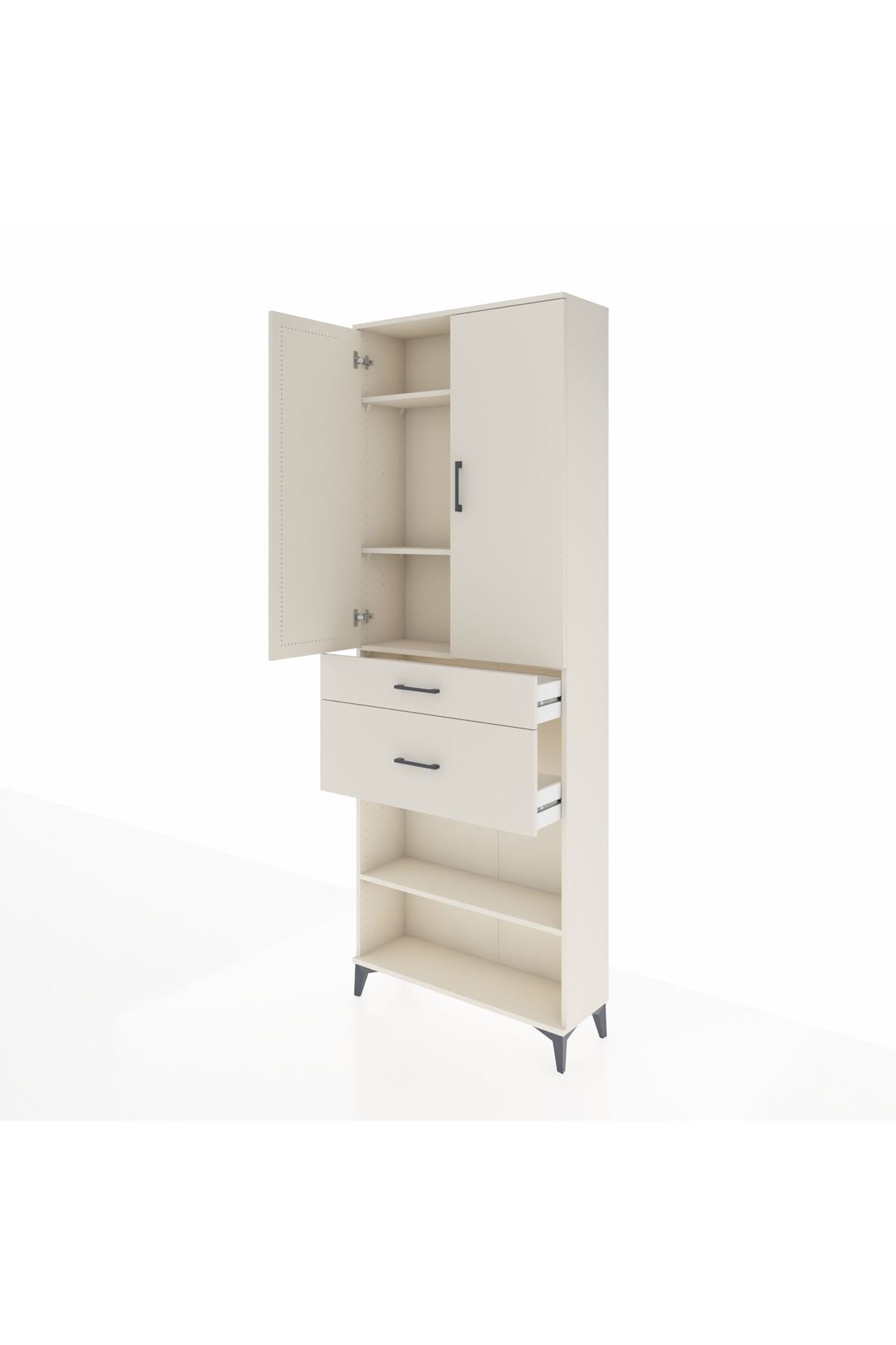 Arges Dolap 4 Raflı 2 Çekmeceli 2 Kapaklı 88x30x243 - S33M075V1A