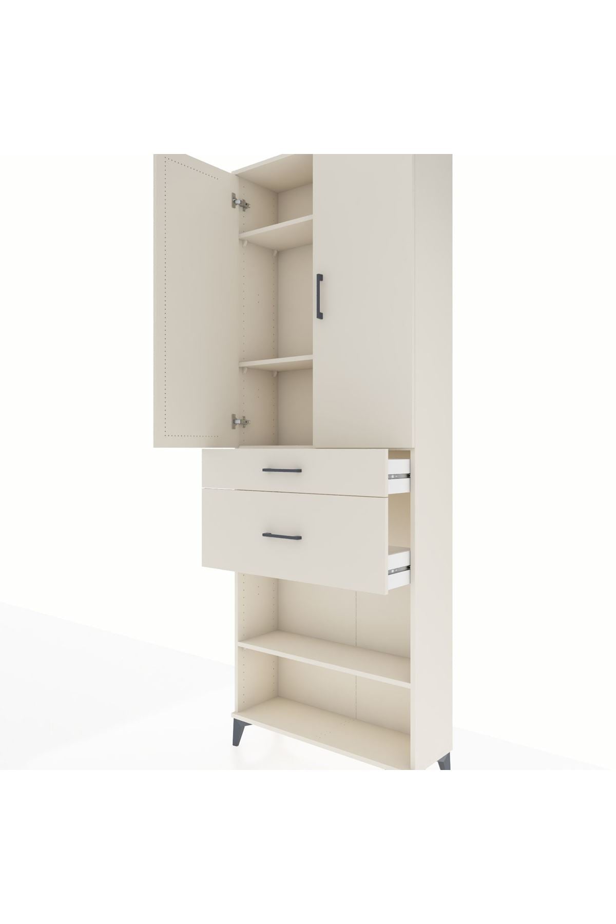 Arges Dolap 4 Raflı 2 Çekmeceli 2 Kapaklı 88x30x243 - S33M075V1A