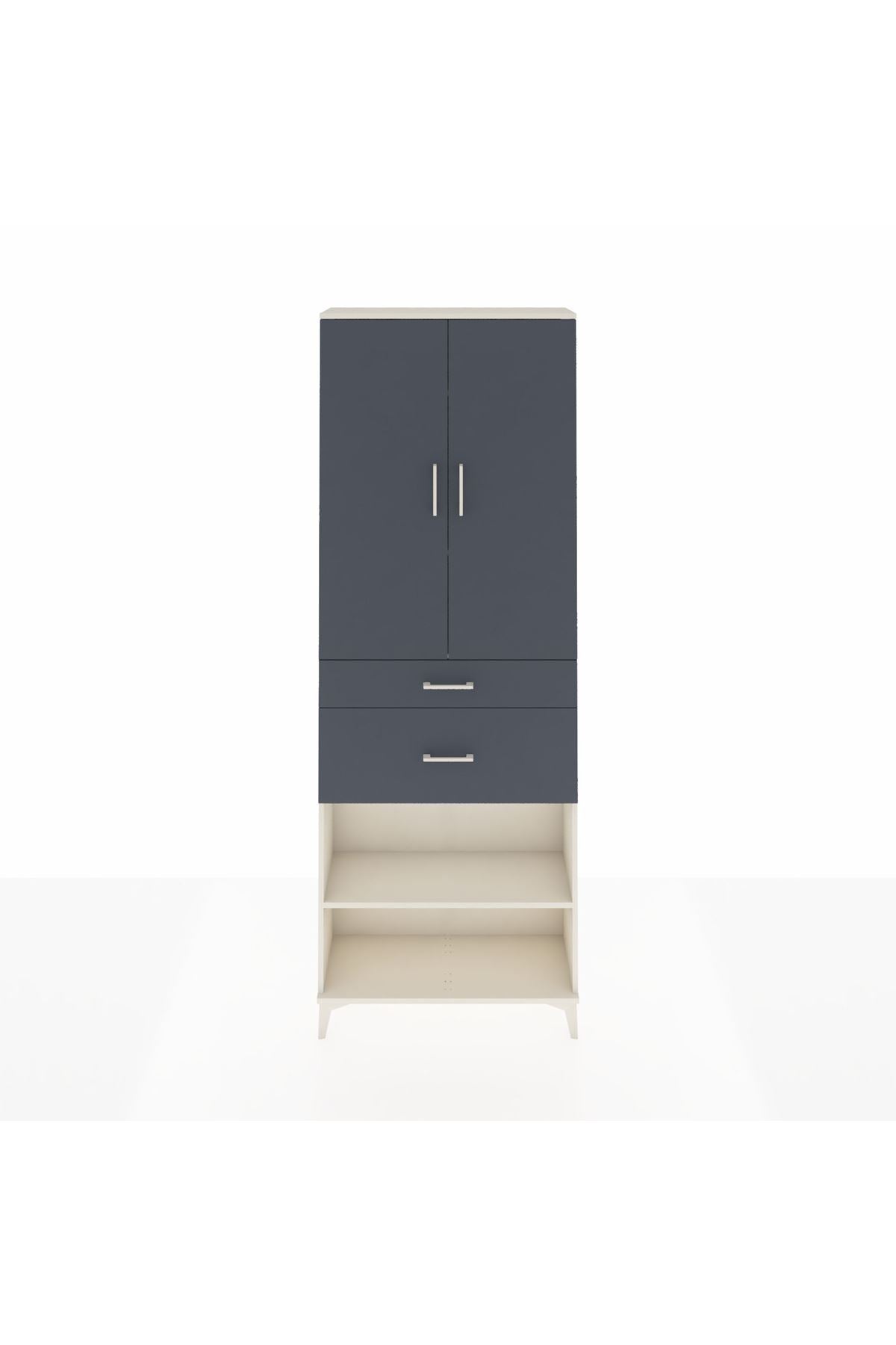 Arges Dolap 4 Raflı 2 Çekmeceli 2 Kapaklı 88x30x243 - S33M075V2A