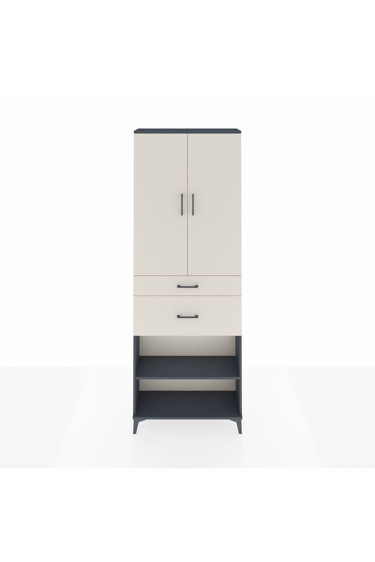 Arges Dolap 4 Raflı 2 Çekmeceli 2 Kapaklı 88x30x243 - S33M075V4A
