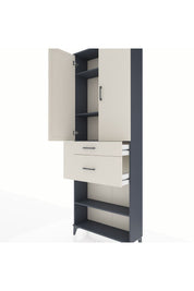 Arges Dolap 4 Raflı 2 Çekmeceli 2 Kapaklı 88x30x243 - S33M075V4A