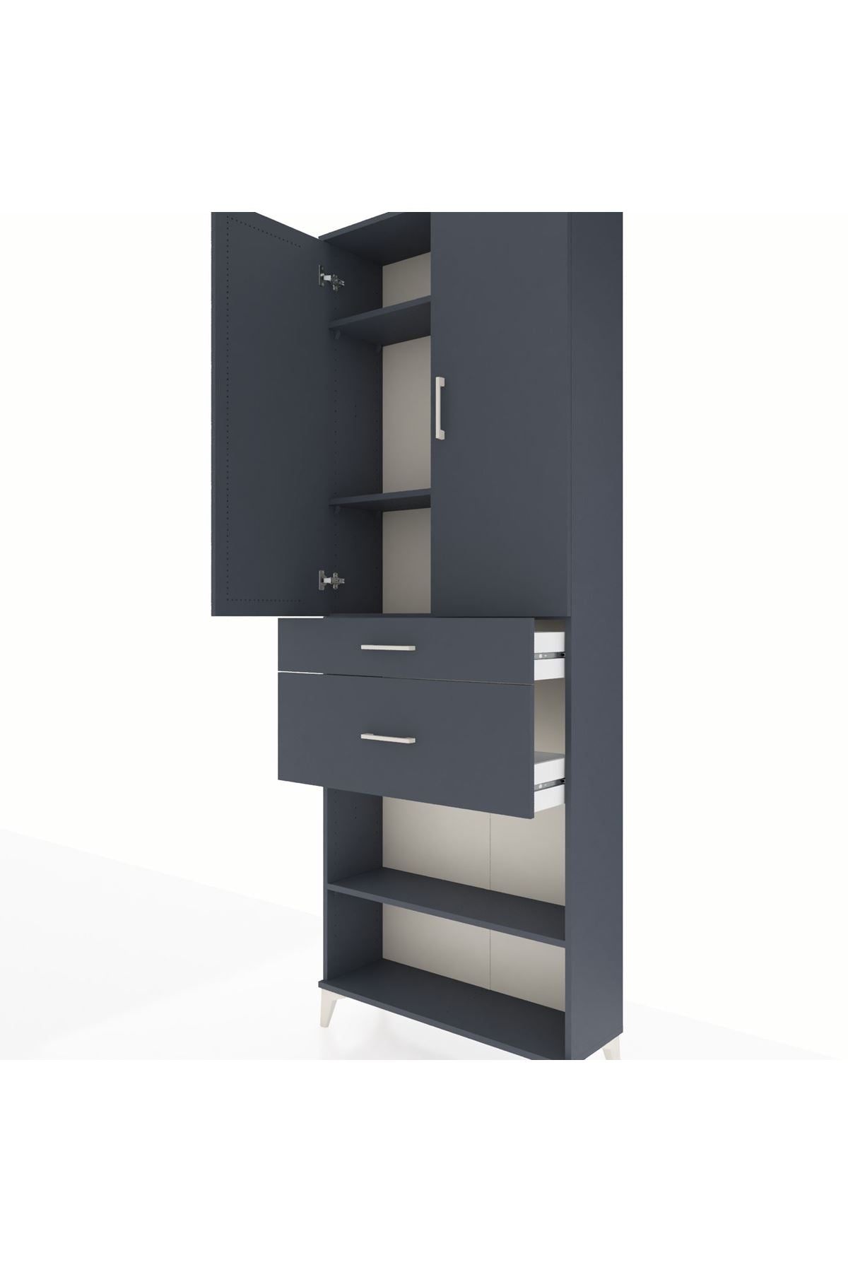Arges Dolap 4 Raflı 2 Çekmeceli 2 Kapaklı 88x30x243 - S33M075V5A
