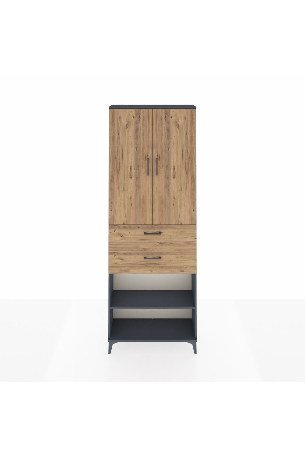 Arges Dolap 4 Raflı 2 Çekmeceli 2 Kapaklı 88x30x243 - S33M075V6A