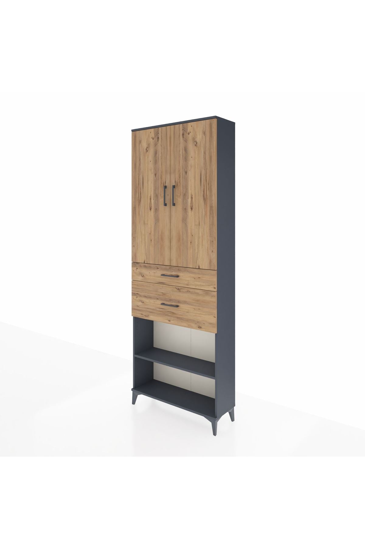 Arges Dolap 4 Raflı 2 Çekmeceli 2 Kapaklı 88x30x243 - S33M075V6A