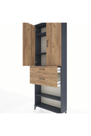 Arges Dolap 4 Raflı 2 Çekmeceli 2 Kapaklı 88x30x243 - S33M075V6A
