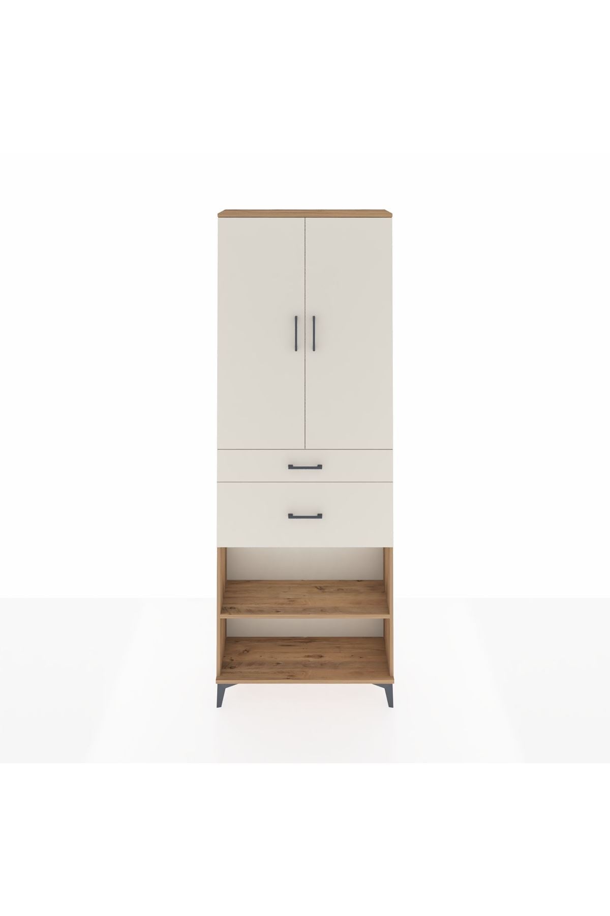 Arges Dolap 4 Raflı 2 Çekmeceli 2 Kapaklı 88x30x243 - S33M075V7A