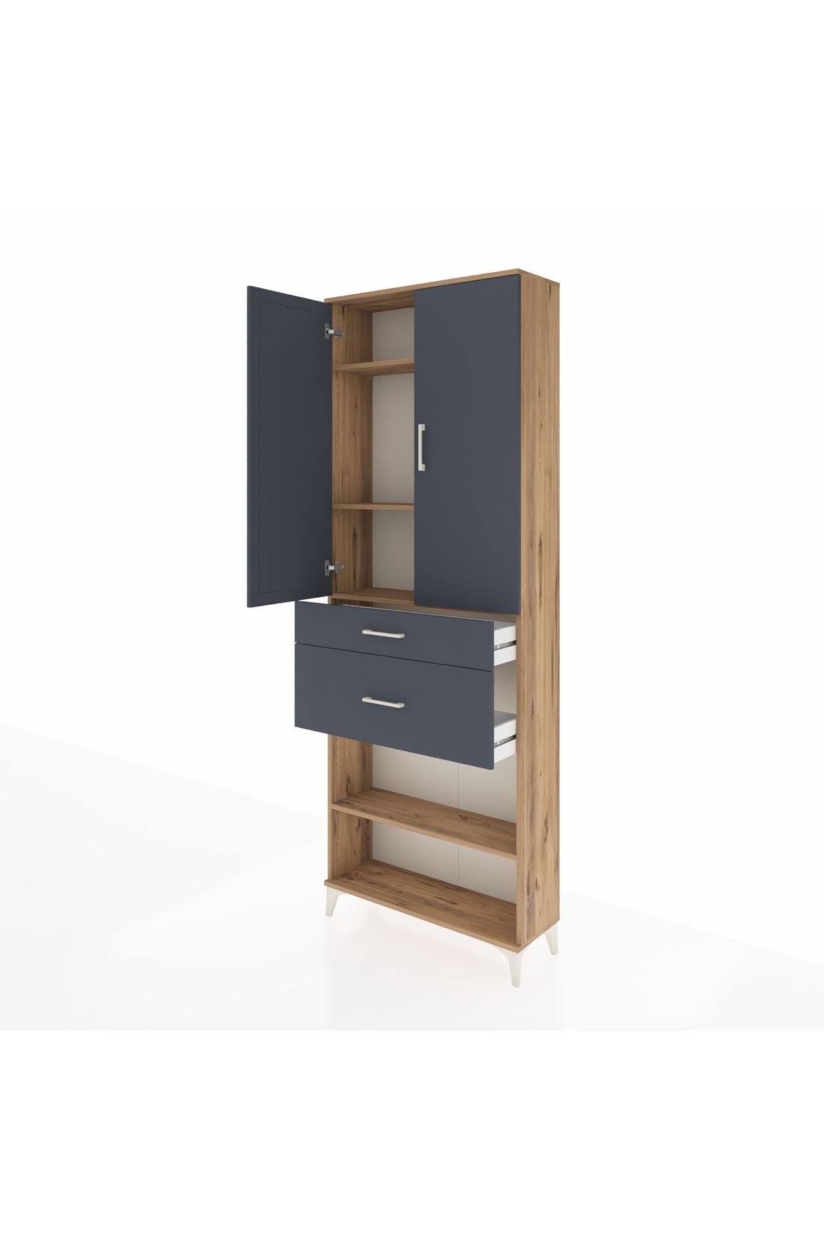 Arges Dolap 4 Raflı 2 Çekmeceli 2 Kapaklı 88x30x243 - S33M075V8A