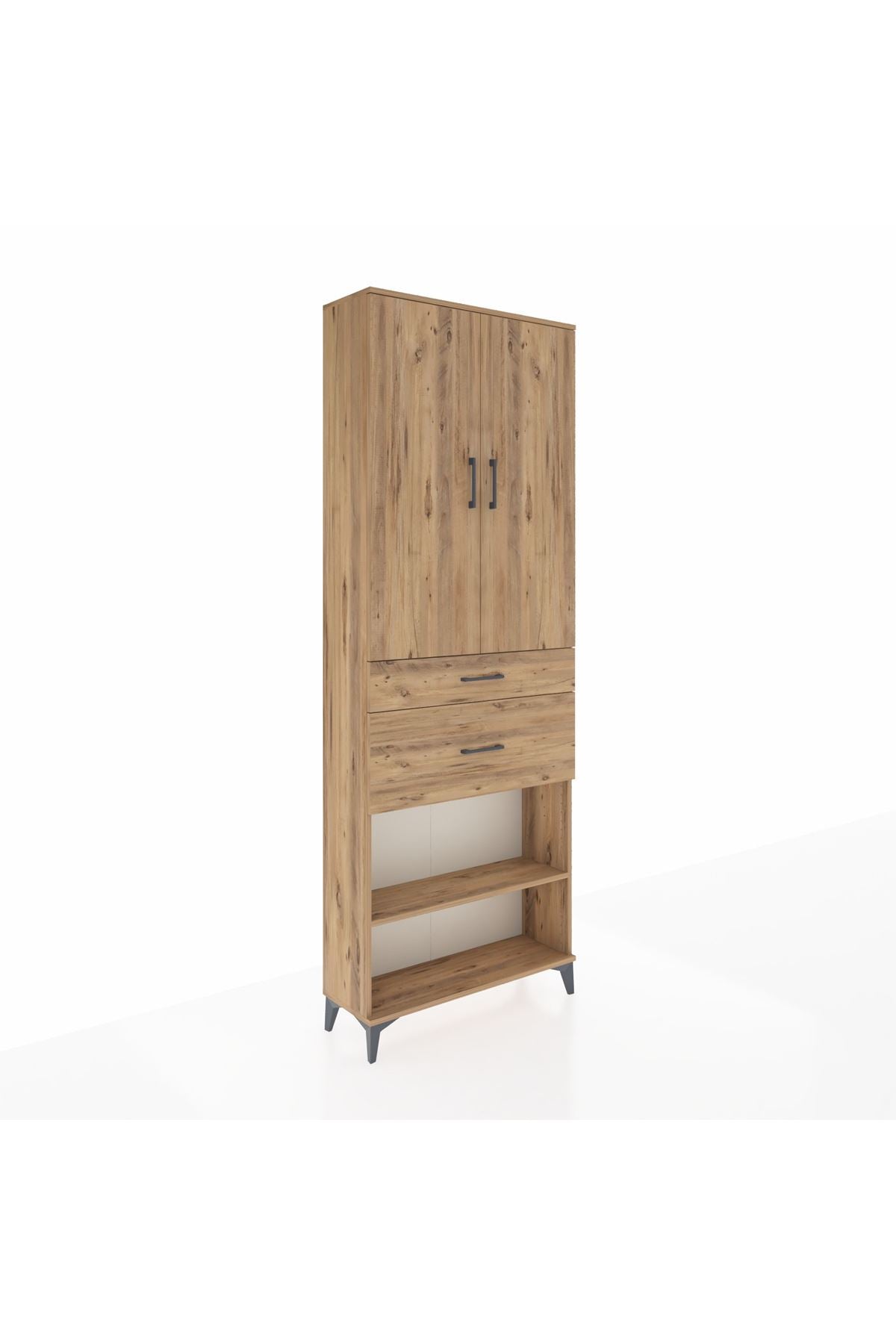 Arges Dolap 4 Raflı 2 Çekmeceli 2 Kapaklı 88x30x243 - S33M075V9A