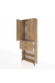 Arges Dolap 4 Raflı 2 Çekmeceli 2 Kapaklı 88x30x243 - S33M075V9A