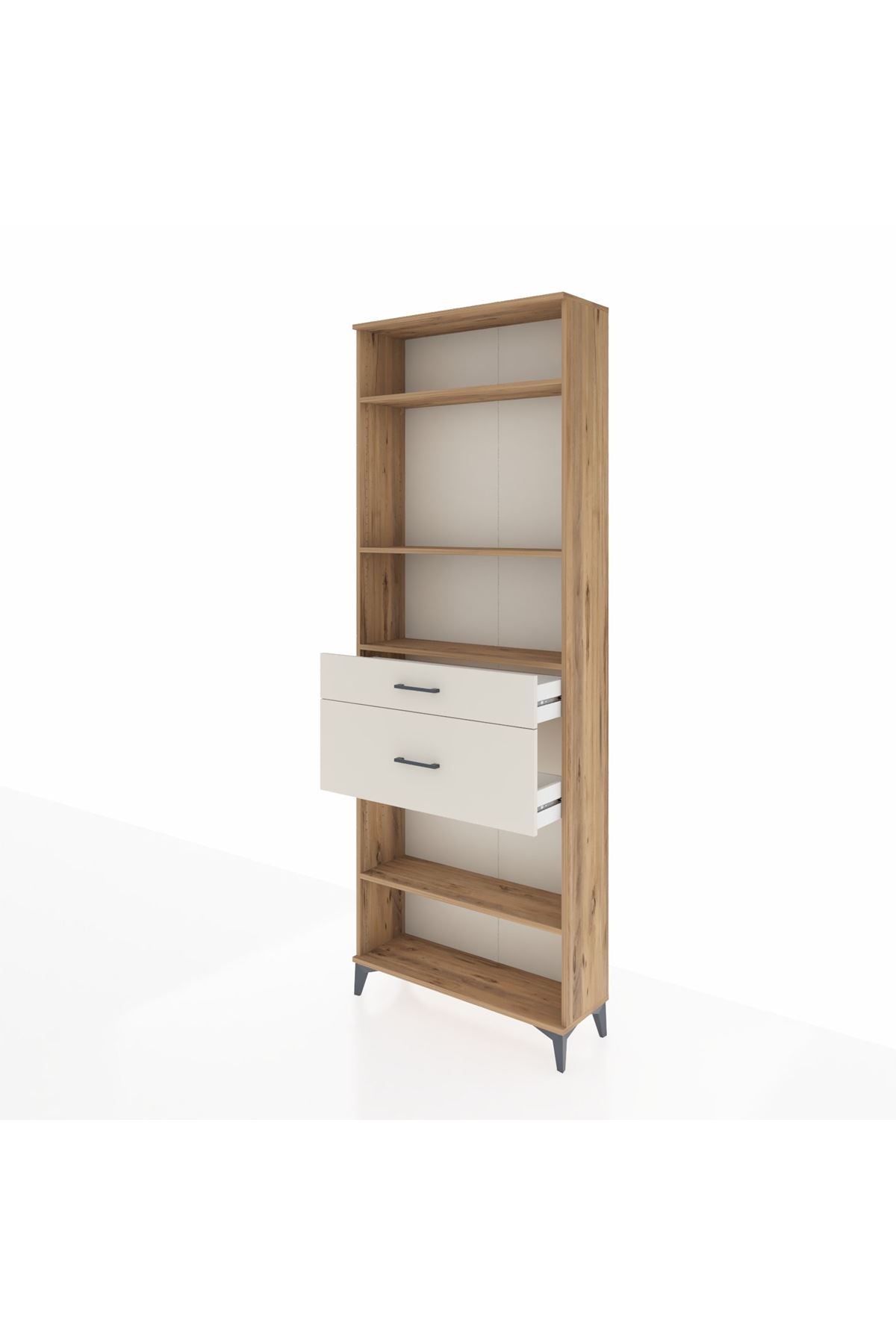 Arges Dolap 4 Raflı 2 Çekmeceli 88x30x243 - S33M076V7A