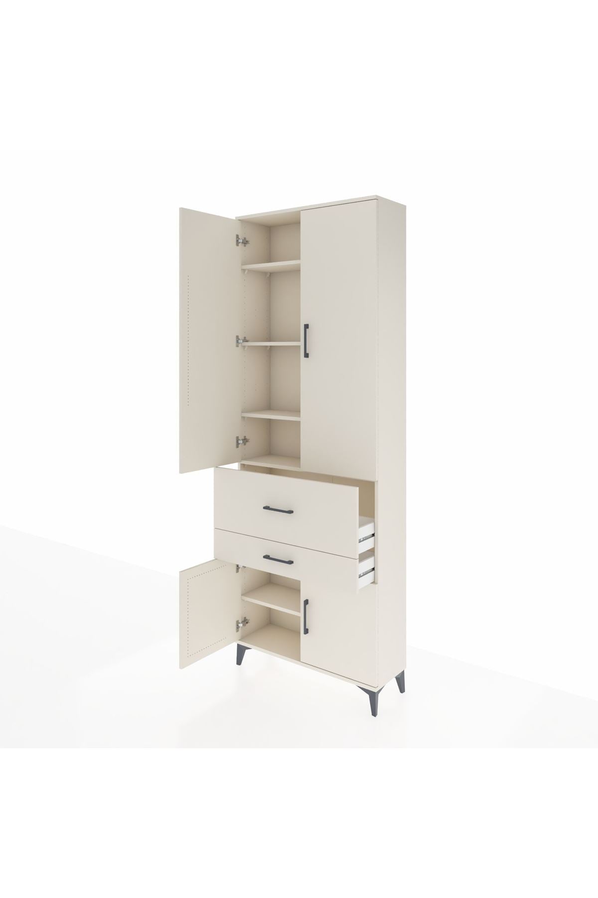 Arges Dolap 5 Raflı 2 Çekmeceli 4 Kapaklı 88x30x243 - S33M077V1A