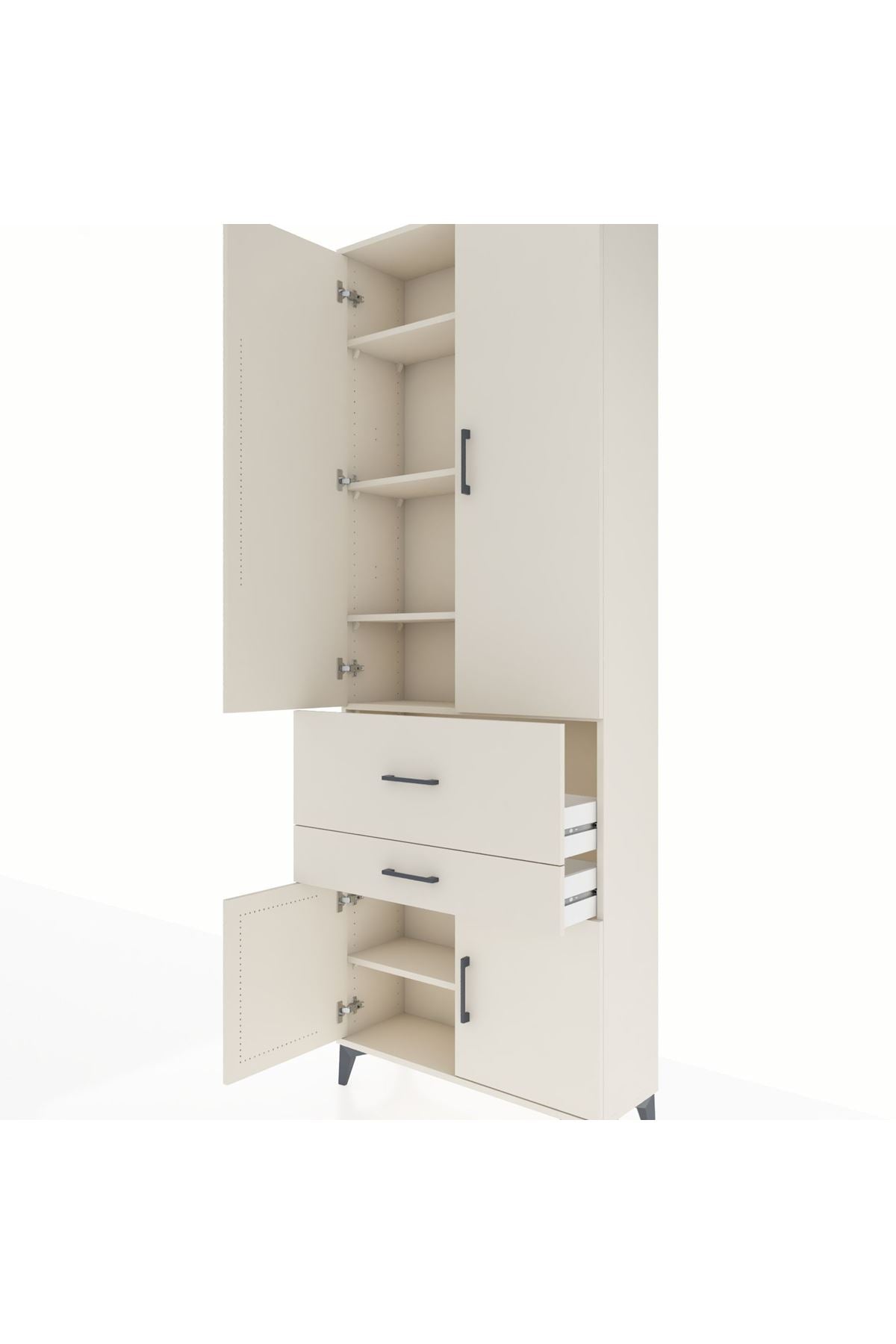 Arges Dolap 5 Raflı 2 Çekmeceli 4 Kapaklı 88x30x243 - S33M077V1A