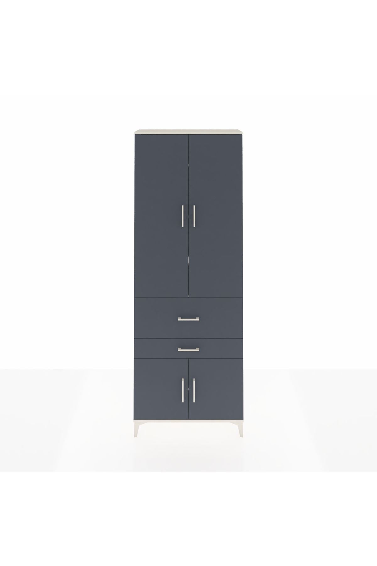 Arges Dolap 5 Raflı 2 Çekmeceli 4 Kapaklı 88x30x243 - S33M077V2A