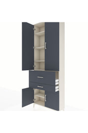 Arges Dolap 5 Raflı 2 Çekmeceli 4 Kapaklı 88x30x243 - S33M077V2A