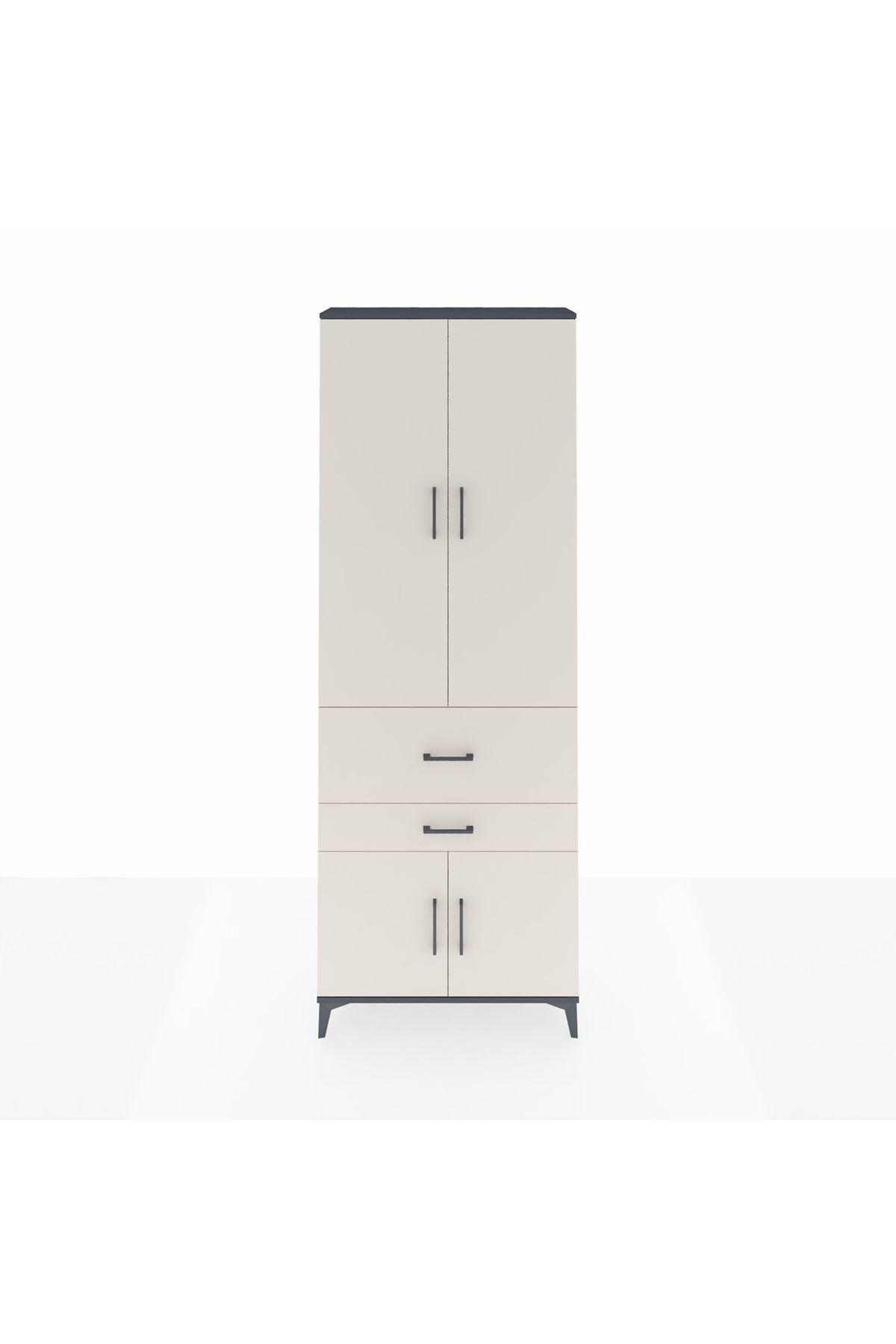 Arges Dolap 5 Raflı 2 Çekmeceli 4 Kapaklı 88x30x243 - S33M077V4A