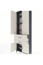 Arges Dolap 5 Raflı 2 Çekmeceli 4 Kapaklı 88x30x243 - S33M077V4A