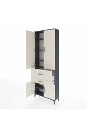 Arges Dolap 5 Raflı 2 Çekmeceli 4 Kapaklı 88x30x243 - S33M077V4A