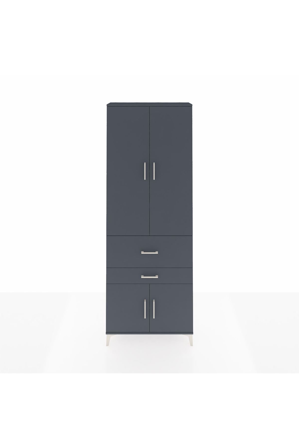 Arges Dolap 5 Raflı 2 Çekmeceli 4 Kapaklı 88x30x243 - S33M077V5A