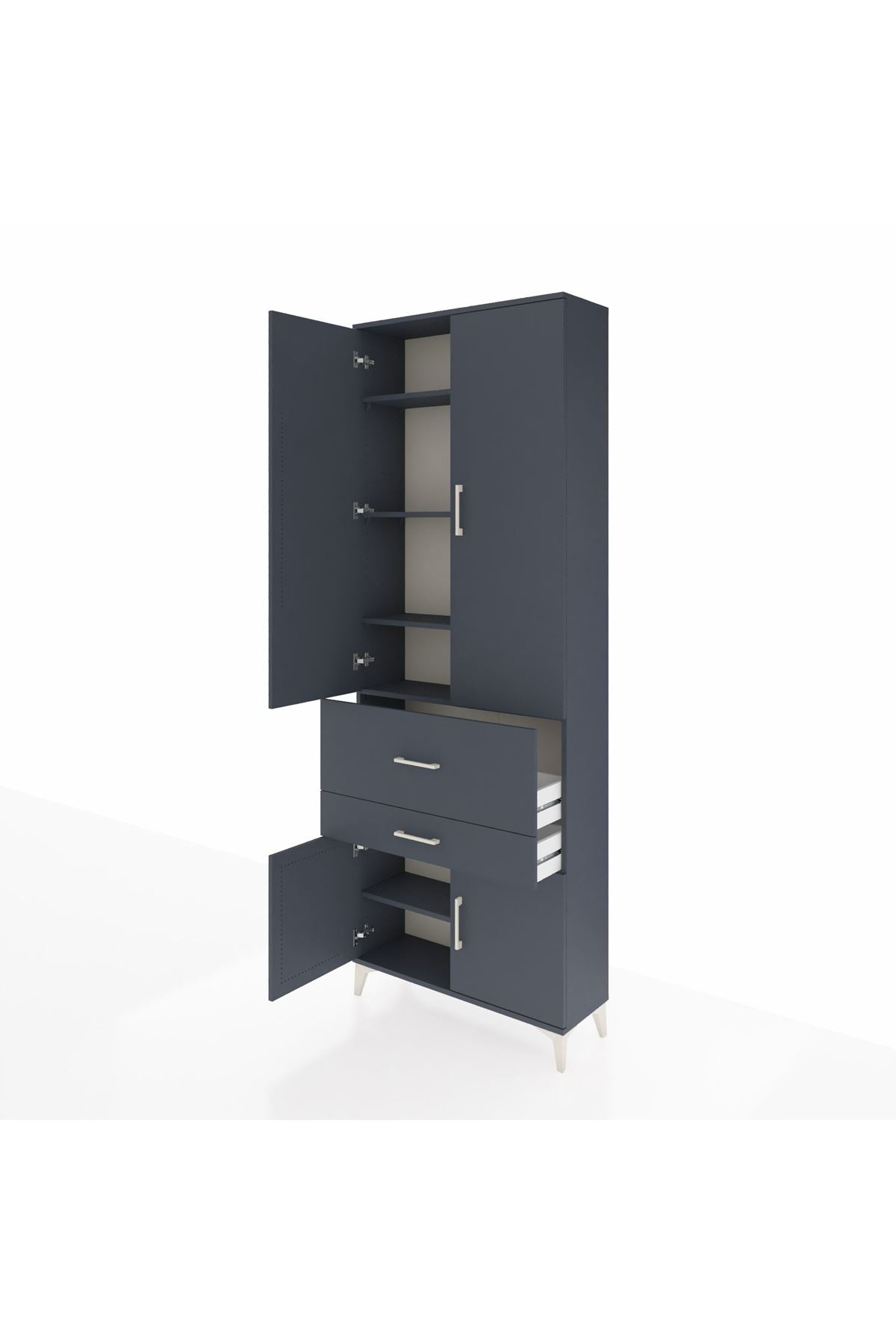 Arges Dolap 5 Raflı 2 Çekmeceli 4 Kapaklı 88x30x243 - S33M077V5A
